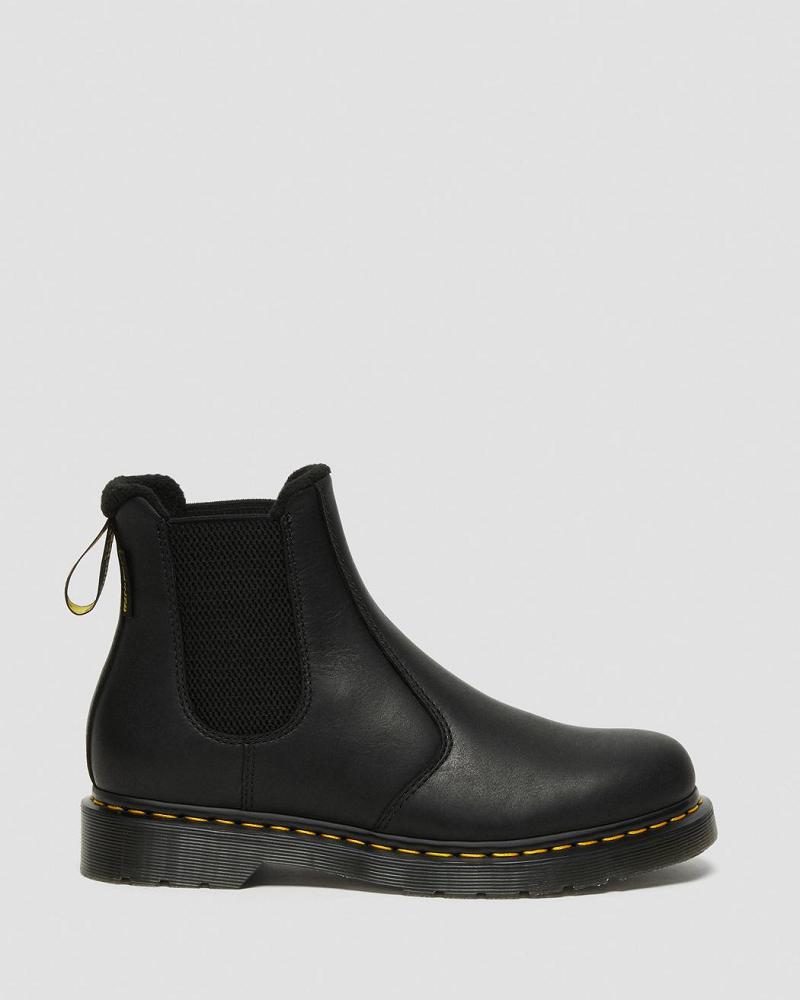 Black Men's Dr Martens 2976 Warmwair Leather Chelsea Boots | CA 491HAP